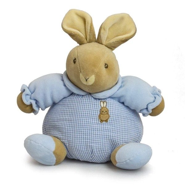 "Robin" the 8 Inch Blue Baby Bow Plush Stuffed Rattle Bunny by Russ