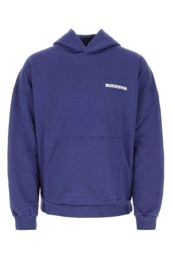 Logo Embroidered Long-Sleeved Hoodie