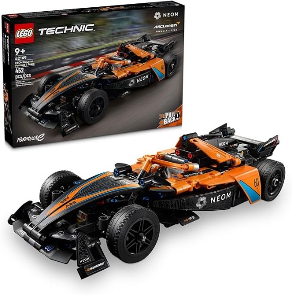Technic NEOM McLaren Formula E Race Car Toy, Model Pull Back Car Toy, McLaren Toy Car Set for Kids, Birthday Gift Idea for Boys and Girls Aged 9 and Up, 42169