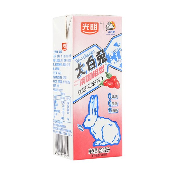 光明×大白兔联名 红豆风味牛奶饮料 200ml
