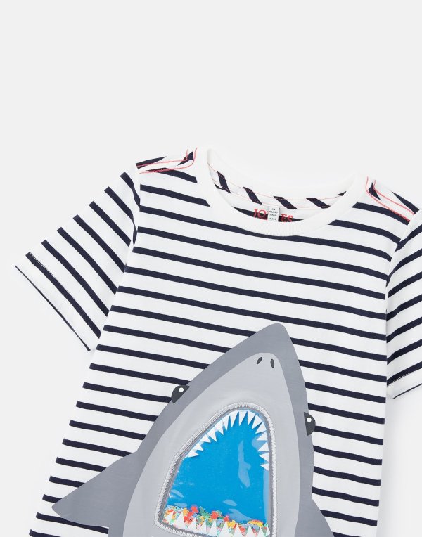 儿童鲨鱼贴布绣T恤 