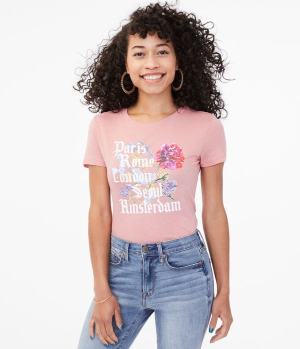 Floral City Names Graphic Tee