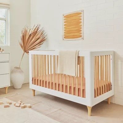 Lolly 3-in-1 Convertible Crib in White/Natural | buybuy BABY