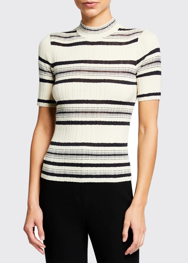 Striped Rib Sweater