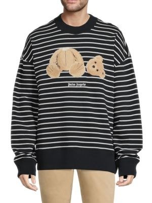 ​Faux Fur Bear Striped Sweater