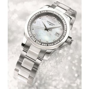 Longines Conquest Mother of Pearl Diamond Dial Stainless Steel Watch L3.281.0.87.6