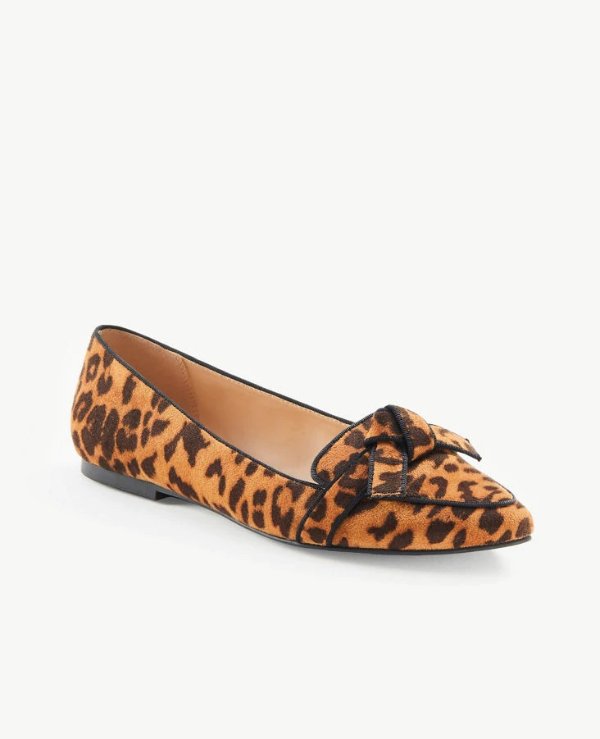 Leopard Print Bow Loafers