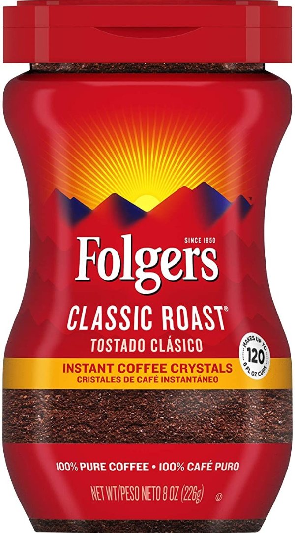 Classic Roast Instant Coffee Crystals, 8 Ounces