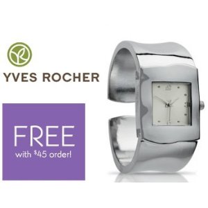 法国销量超大的Yves Rocher促销：买任何产品就送礼包+满$45送手表