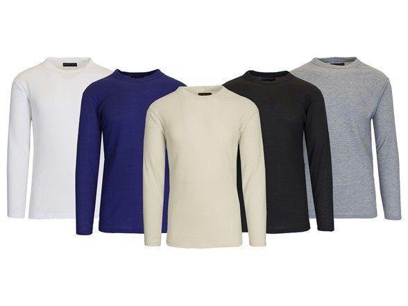 Men's 6-Pack Assorted Lightweight Long Sleeve Waffle-Knit Thermal Shirts