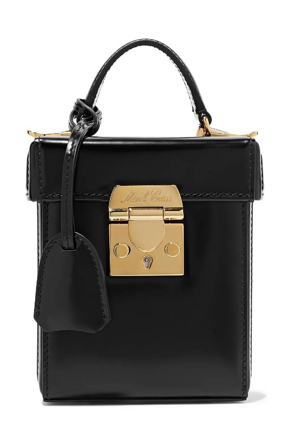 Grace small glossed-leather shoulder bag