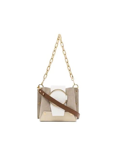 white Delila leather and suede cross-body bag