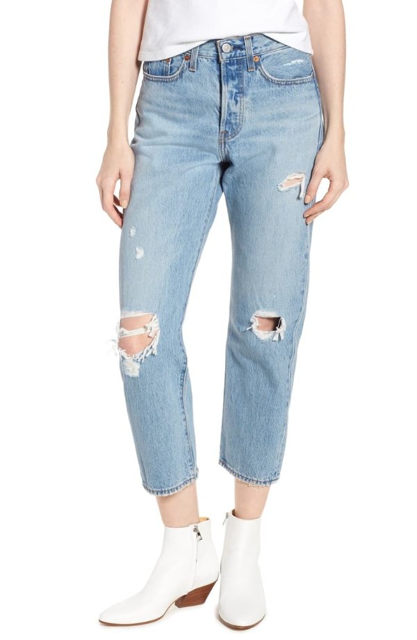 Wedgie Ripped Straight Leg Jeans
