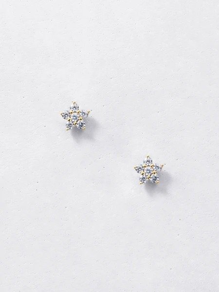 Dainty Flower Stud Earrings - 925 Sterling Silver