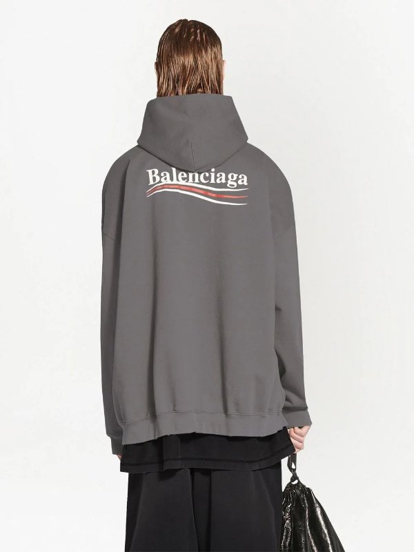 logo-print rib-trimmed hoodie