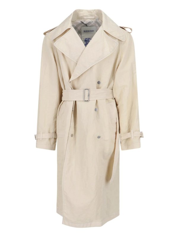 Double-Breasted Belted Trench Coat – Cettire
