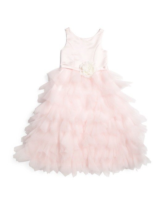 小童粉色礼服裙