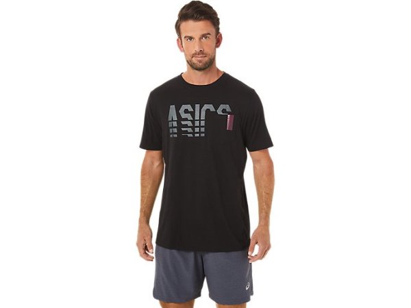 Men's M SS STRIPED POCKET TEE | Performance Black | Short Sleeve Shirts | ASICS