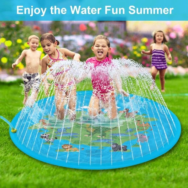 LAZORA Sprinkler for Kids 68" Toddler Water Splash Pad