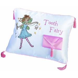Lillian Rose Tooth Fairy Embroidered Pillow, 12" x 9"