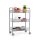 3-Tier Mesh Wire Rolling Cart Multifunction Utility Cart Kitchen Storage Cart on Wheels, Steel Wire Basket Shelving Trolley,Easy Moving,Silver