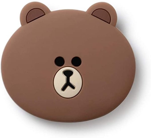 Friends Brown Character Face Cell Phone Socket Holder Stand, Compatible with iPhone, Android, and All Phones, Brown