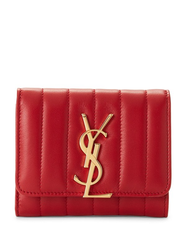 Red Vicky Small Leather Wallet