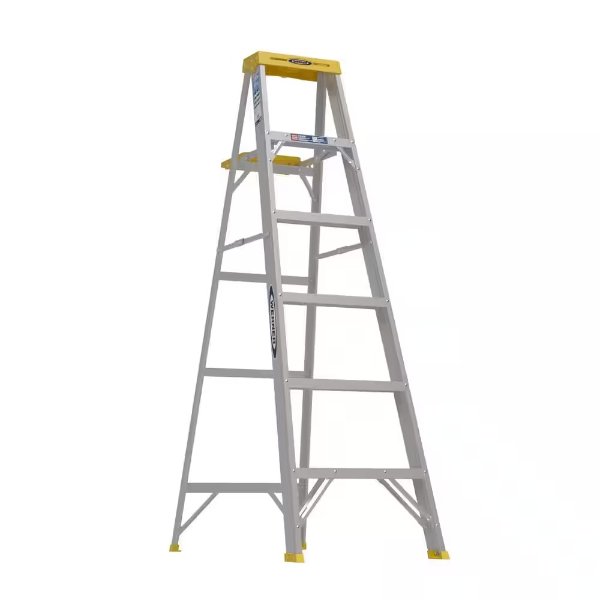 6 ft. Aluminum Step Ladder (10 ft. Reach Height) with 250 lb. Load Capacity Type I Duty Rating