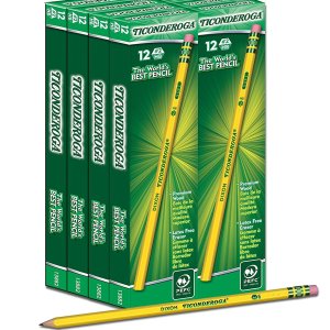 Dixon Ticonderoga Wood-Cased #2 HB Pencils, Box of 96, Yellow (13872)