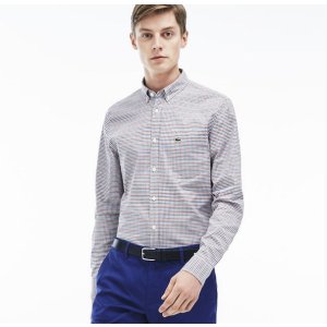 Lacoste Men's Checked Oxford Woven Shirt