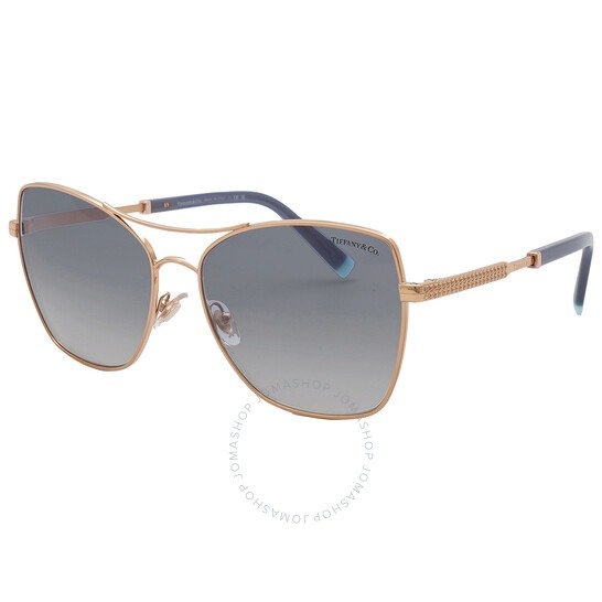 Tiffany Gray Gradient Square Ladies Sunglasses TF3084 60023C 59