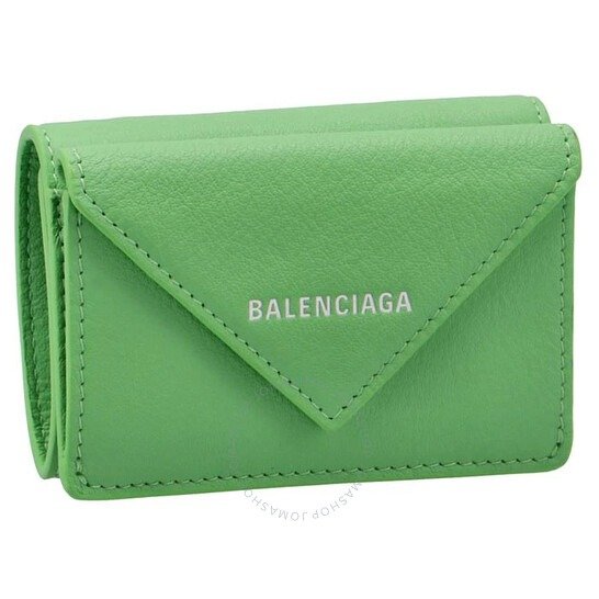 Papier Mini Green Smooth Calfskin Wallet