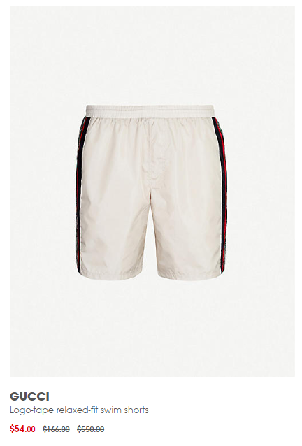 GUCCI Logo-tape relaxed-fit swim shorts泳裤