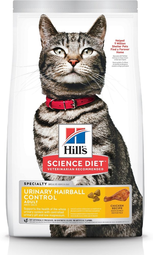 Adult Urinary Hairball Control Dry Cat Food, 15.5-lb bag - Chewy.com