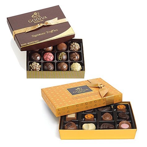 Gold Discovery Chocolate Gift Box, 12 pc. & Assorted Chocolate Signature Truffles, 12 pc. | GODIVA