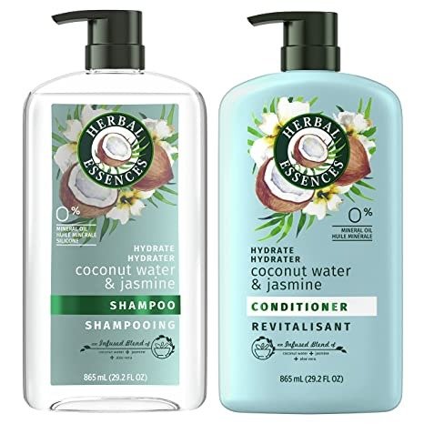 Essences Shampoo and Conditioner Set for Dry Hair with Coconut Water and Jasmine, 29.2 Fl Oz