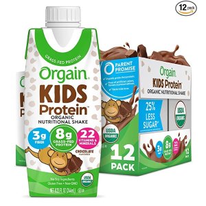 Orgain需勾选额外优惠券童有机营养奶昔，巧克力口味，8.25盎司，12瓶