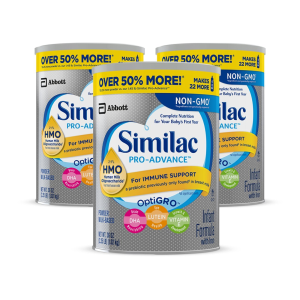 Similac Pro-Advance Non-GMO Infant Formula with Iron, with 2'-FL HMO, For Immune Support, Baby Formula, Powder, 36 oz, 3 Count (One Month Supply)