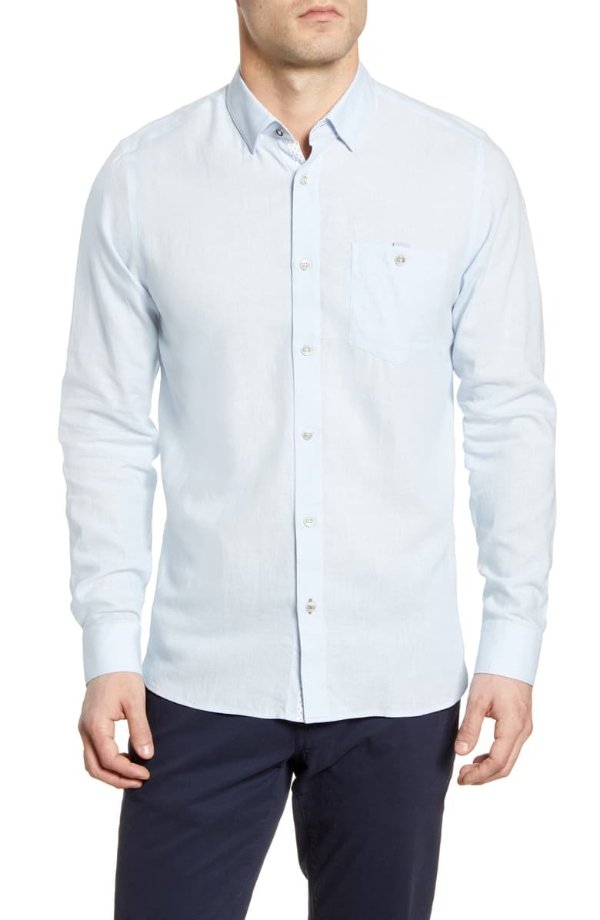 Notip Button-Up Linen Blend Shirt