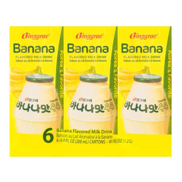 韩国BINGGRAE宾格瑞 香蕉味牛奶饮料 6盒入