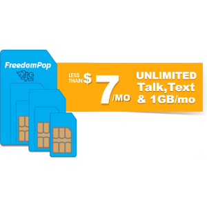 3 -Month Unlimited Talk, Text, and 1GB Prepaid Plan @ Freedompop