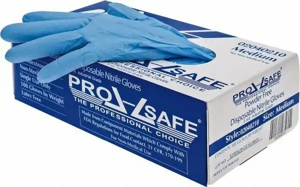 PRO-SAFE - Size M, 5 mil, Industrial Grade, Powder Free Nitrile Disposable Gloves - 02040210 - MSC Industrial Supply