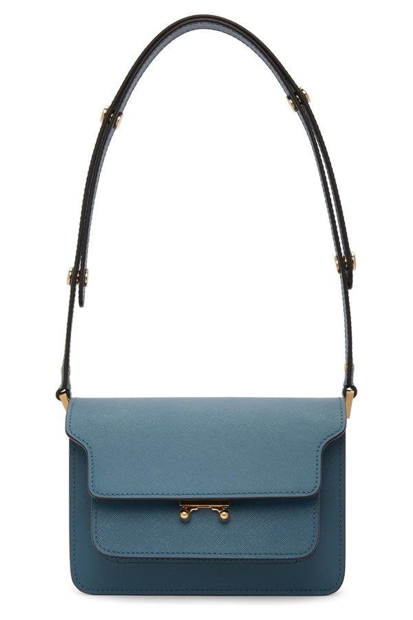 Blue Saffiano Mini Trunk Bag
