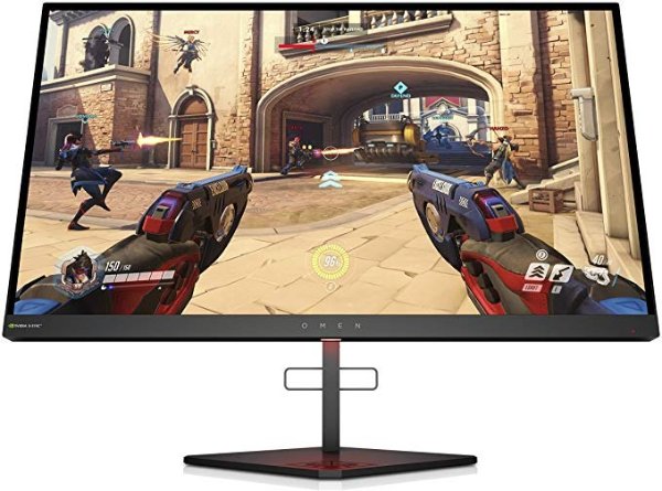 Omen X 25 Gaming Monitor with NVIDIA G-Sync and 240Hz 1ms, Full HD 1920 X 1080P, Ambient Lighting, Adjustable Height, Tilt, Cable Management, Headset Rest, (4NK94AA)