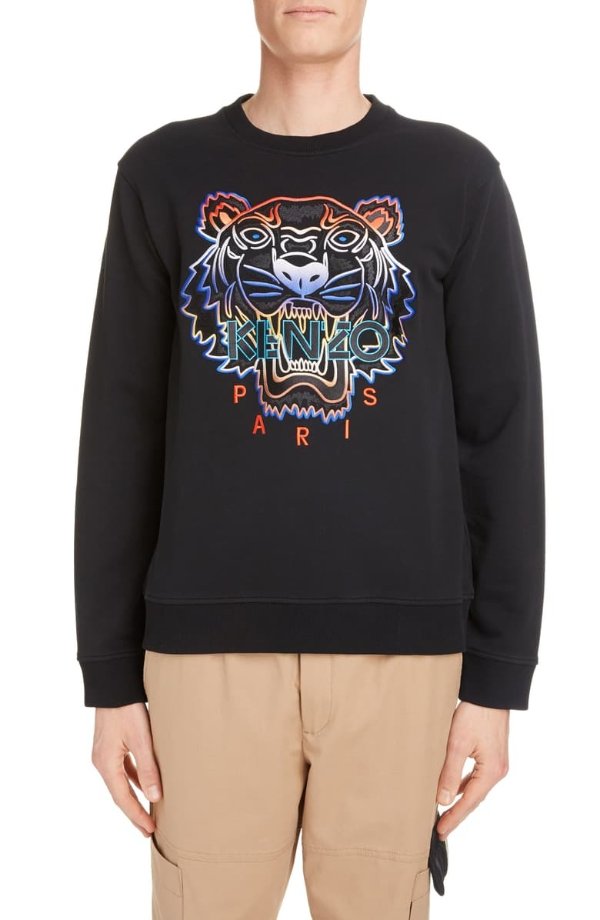 Embroidered Gradient Tiger Sweatshirt