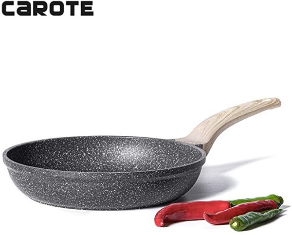 10-Inch Nonstick Frying Pan Skillet,Stone Cookware Granite Coating from Switzerland,Black…