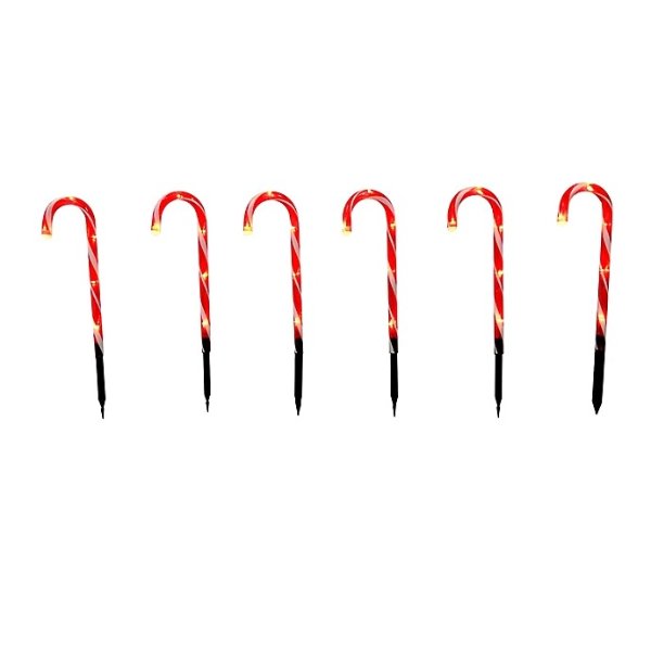 H for Happy™ 17.5-Inch LED Candy Cane Pathway Markers in Red/White (Set of 6) | Bed Bath & Beyond