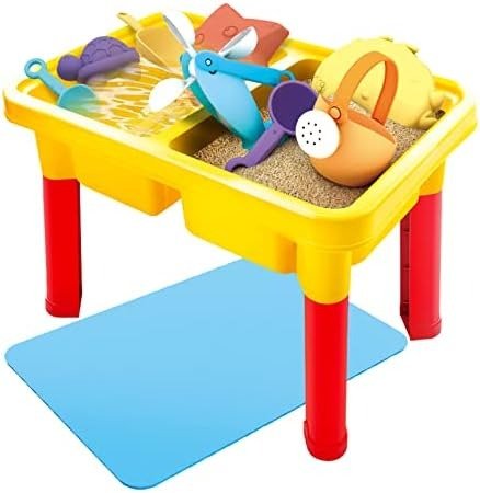 Sand and Water Table for Toddlers – 3in1 Indoor & Outdoor Water Table for Kids – Portable Baby Water Table with Cover and Toddler Beach Toys – Sensory Bin Table for Babies & Toddlers