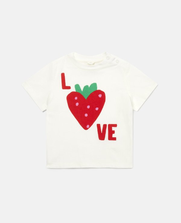 Strawberry Love Print Cotton T-Shirt