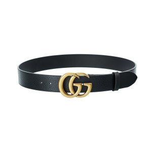 Gilt Gucci Double G Leather Belt Sale